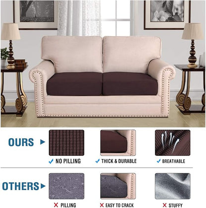 H.VERSAILTEX Super Stretch Stylish Cushions Covers/Furniture Cover Spandex Jacquard Small Checked Pattern Super Soft Slipcover Washable Individual