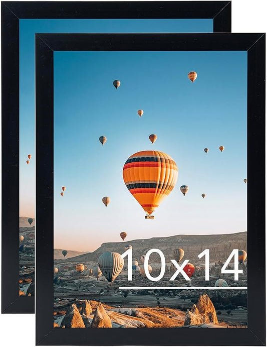 10x14 Picture Frame Set of 2 Black for Wall Hanging, Wall Mounting Horizontally or Vertically, 10 x 14 Wall Gallery Poster Photo Frame with Shatter Resistant Plexiglass,2 Pack, Black