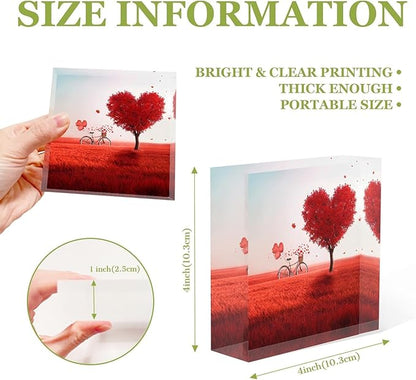 NOHSHE Clear Acrylic Decor Red Tree of Love Valentine's Day Present - Housewarming Presents - Valentine's Day Presents for Girlfriend - Mother's Day Presents for Mom - Farewell Presents for Coworkers