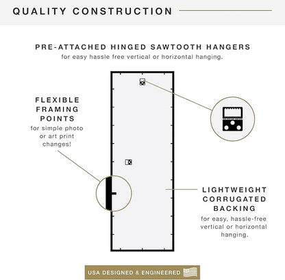 MCS Trendsetter 13.5x40 Poster Frame Black High-Gloss, Vertical & Horizontal Wall Hanging Large Picture Frame for Photos, Posters & Art Prints (2-Pack)