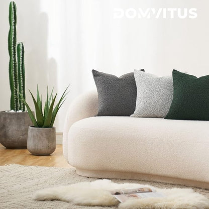 DOMVITUS Boucle Pillow Covers 20x20 Luxury Throw Pillow Covers Decorative Pillows for Bed Sofa Pillows for Living Room Accent Couch Pillows Soft Cushion Case, 1PC, Graphite Grey