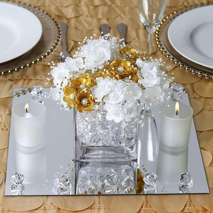 Efavormart 16 PCS - 12" Square Glass Mirror Table Centerpiece, Hanging Wall Decor