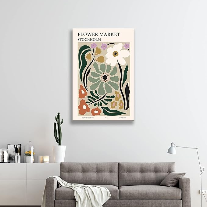 Zzuyi Flower Market Poster,Botanical Prints,Green Flower Prints Anthropologie art for Bathroom,Aesthetic Decor-16x24
