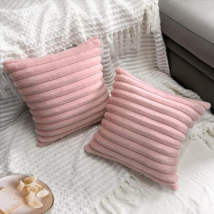 1 Pack 18x18 Pillow Cover Velvet Pillow Covers, Faux Fur Square Throw Pillow Covers for Living Room Decorations Throw Pillow Case, Throw Pillow Cover Cushion Cover for Home Sofa Bedroom Car, Pink