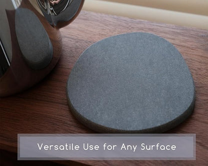 Diatomaceous Earth Coasters,3.9"x3.9", Quick-Dry, Absorbent, Heat-Resistant, Modern Stone Design, Dark Gray, Irregular Shape (4, Grey)