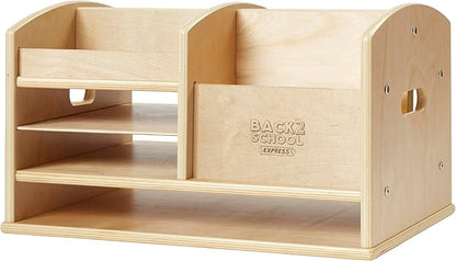 Back2School Express DeskCaddy Tabletop Storage Center, Desk Organizer, Natural