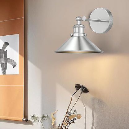 Battery Operated Wall Sconce Set of 2,Vintage Wireless Wall Sconces with Remote,Dimmable Led Wall Lights,Wall Lamp Fixture Indoor Bedroom Living Room Kitchen,LED Bulbs Included,Silver