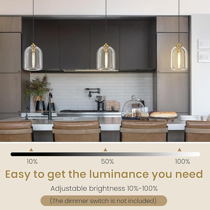 Crystal Pendant Light Kitchen Island: 2 Pack Gold K9 Crystals Lights - 5.1" Dimmable Contemporary Cylinder Light above Dining Table - Modern Ceiling Hanging Lighting for Bedroom E12 Bulbs Included