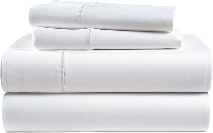 LANE LINEN 100% Egyptian Cotton Full Size Bed Sheets, Soft & Comfy Luxury Hotel Style Thick Full Size Sheets, Fully Elasticized Reinforsed Seams No Pill Natural Cooling - White Sheets