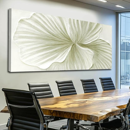 MLART99 Plant Leaf Wall Art Botanical Canvas Ginkgo Painting Nature Green Abstract Artwork Extra Large 32x70 Modern Wall Decor for Living Room Office