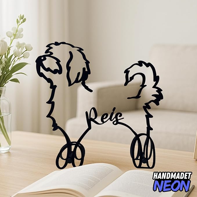 Personalized Havanese Dog Minimalist Sculpture, Custom Dogs Name Metal Desk Decor, Decorative Home Aesthetic Table Sign Gifts for Officer, Friends, Animal Lover, Kids, Mom, Dad