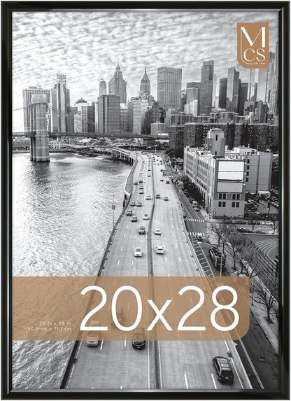 MCS Trendsetter 20x28 Poster Frame Black High-Gloss, Vertical & Horizontal Wall Hanging Large Picture Frame for Photos, Posters & Art Prints (1-Pack)