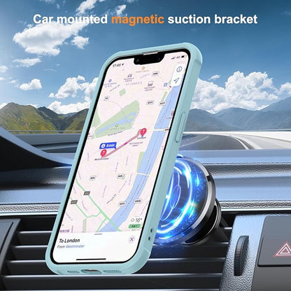 Compatible with iPhone 16E Case with Invisible Magnetic O-Ring Stand Military-Grade Translucent Case for iPhone 16E 6.1" 2025 [Compatible with Mag-Safe][Great Grip Feeling], Blue