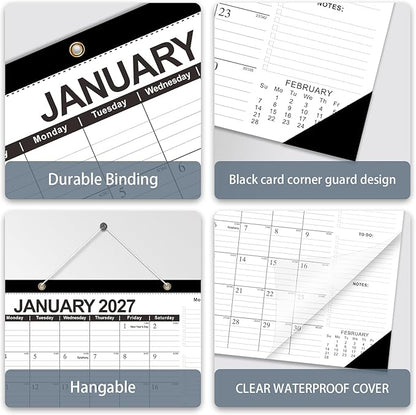 Kyweel 2026-2027 Desk Calendar, 18 Month Desk Calendar/Wall Calendar Combo, 17" x 12", Jan 2026-June 2027, Highlight Holidays, Planning Calendar, Thick Paper