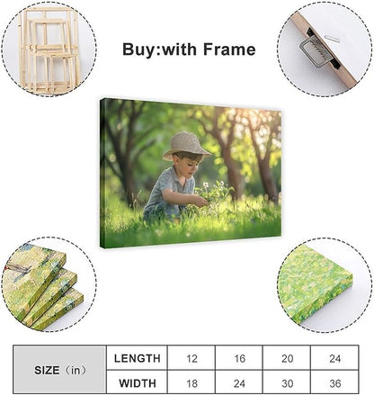 Personalized Canvas Print with Your Photos Custom Portrait Canvas Wall Pictures for Living Room Large Wall Art Canvas Prints Custom Gift for Dad Wedding Couple 12x8in
