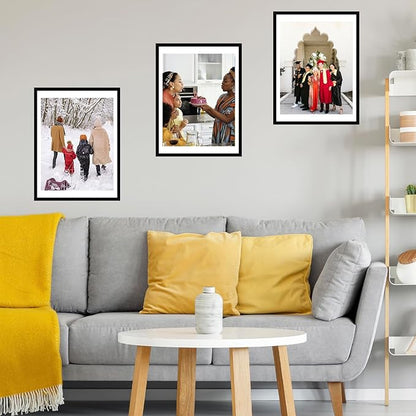19.25x26.75 Puzzles Frame Set of 2, Display 18x24 with Mat or 19.25 x 26.75 without, Wall Hanging 19.25 by 26.75 Picture Frame for Poster Photo Canvas Picture Puzzles, 2 Pack, Black
