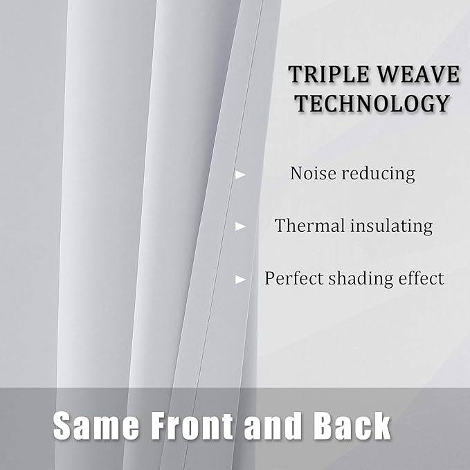 DUALIFE Bedroom Privacy Room Darkening Curtains 2 Panels - Grommet Window Treatments for Bedroom/Nursery 84 Inches Long (34 by 84, 2 Panels, Greyish White)