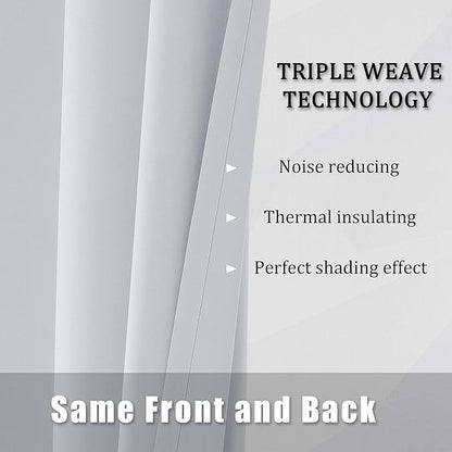 DUALIFE Bedroom Privacy Room Darkening Curtains 2 Panels - Grommet Window Treatments for Bedroom/Nursery 84 Inches Long (34 by 84, 2 Panels, Greyish White)
