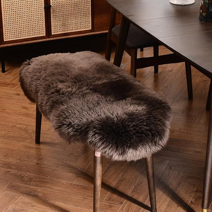 LLB Genuine Sheepskin Area Rug Wool Rug Fur Carpet Fluffy Shaggy Fur Rug for Living Room Kids Bedroom Real Sheepskin Throw Lambskin Rugs Sofa Chair Seat Covers (Chocolate Brown, 2 x 3 ft Sheepskin)