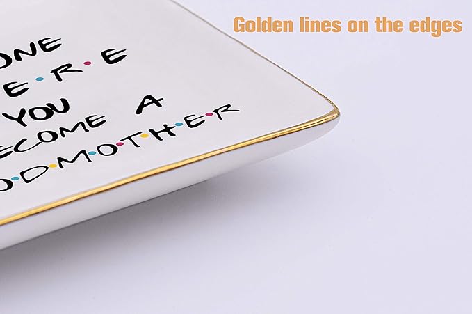 The One Where You Become A Godmother -Gift for Godmother,Best Friends -Baptism Gift -New Godmother Gift - Godmother Proposal Ideas - Ceramic Jewelry Holder Ring Dish Trinket Box Tray - Friends TV Show