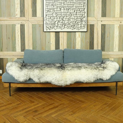 LLB Genuine Sheepskin Area Rug Wool Rug Fur Carpet Fluffy Shaggy Fur Rug for Living Room Kids Bedroom Real Sheepskin Throw Lambskin Rugs Sofa Mat Chair Seat Covers (Snow Grey, 2 x 6 ft Sheepskin)