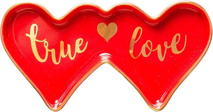 Stephanie Imports Ceramic Trinket Plate and Decorative Jewelry Dish (True Love)
