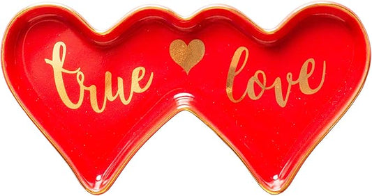 Stephanie Imports Ceramic Trinket Plate and Decorative Jewelry Dish (True Love)