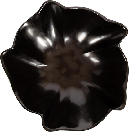 Kate and Laurel Flutte Scalloped Decorative Metal Serving Bowl, 10 x 10 x 3, Black Nickel, Modern Wavy Fruit Bowl for Kitchen Counter or Use as Tabletop Storage for an Entryway Table