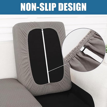 Smiry Waterproof Couch Cushion Covers, Stretch Jacquard Thick Sofa Cushion Covers, Washable Seat Slipcover Elastic Furniture Protector for Pets, Kid (2PC, Taupe)