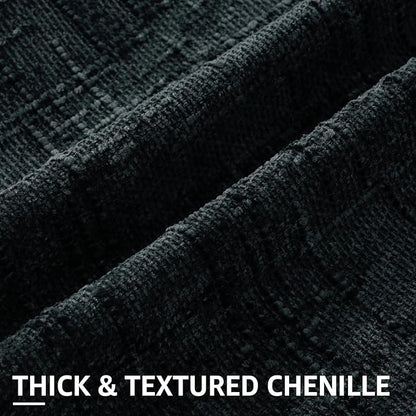 decorUhome Spring Black Chenille Euro Sham Throw Pillow Covers 22x22 Set of 2 Textured Slubby Couch Pillow Covers Farmhouse Accent Modern Neutral Decorative Pillow Cases for Bed Sofa Living Room