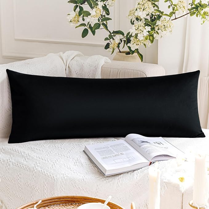 Artscope Luxury Velvet Lumbar Pillow Cover Super Soft Decorative Rectangle Throw Pillow Covers Case Cushion Covers for Sofa Couch Bedroom Car Decor 14x36 Inch Black