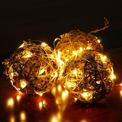 CYLAPEX 6 Pack Warm White Fairy Lights String Battery Operated Fairy Lights Firefly Lights LED Starry String Lights 7ft 20 LEDs Silvery Copper Wire for Christmas DIY Decoration Costume Wedding Party