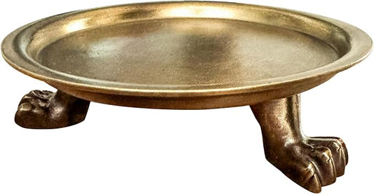 100% Solid Brass Clawfoot Tray - Brass Tray - Candle Holder -Antique Candle Holder - Jewelry Holder - Candle Stand - Jewelry Dish - Trays for Decor - Fits up to 3.5" Diameter Candles