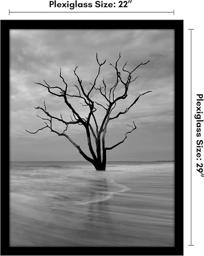 Americanflat 22x29 Poster Frame with Polished Plexiglass - Black Picture Frame - Wide Photo Frames Made of Engineered Wood for Vertical or Horizontal Wall Display - Epic Collection - Black
