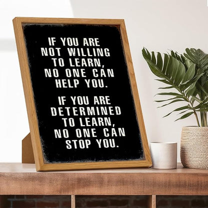 Motivational Wall Art 11x14 FRAMED - Office Wall Art - Classroom Motivational poster - Positive Quotes Decor - Positive Sayings for Decor - Entrepreneur Encouragement Gifts - Inspirational Quotes