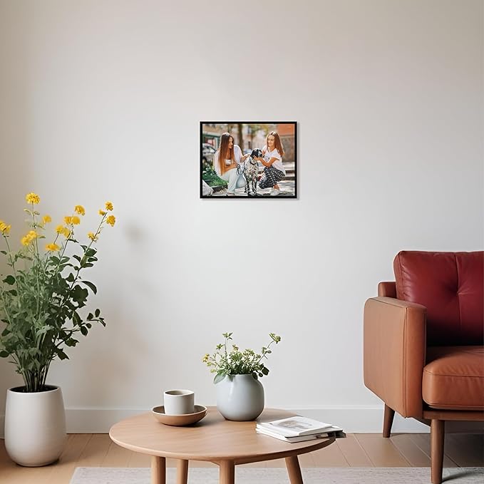 jenesaisquoi Upload Your Photo Image Custom Personalized Photo to Poster Printing Home Decor Wall Art Prints (Black Frame, 14" x 11")