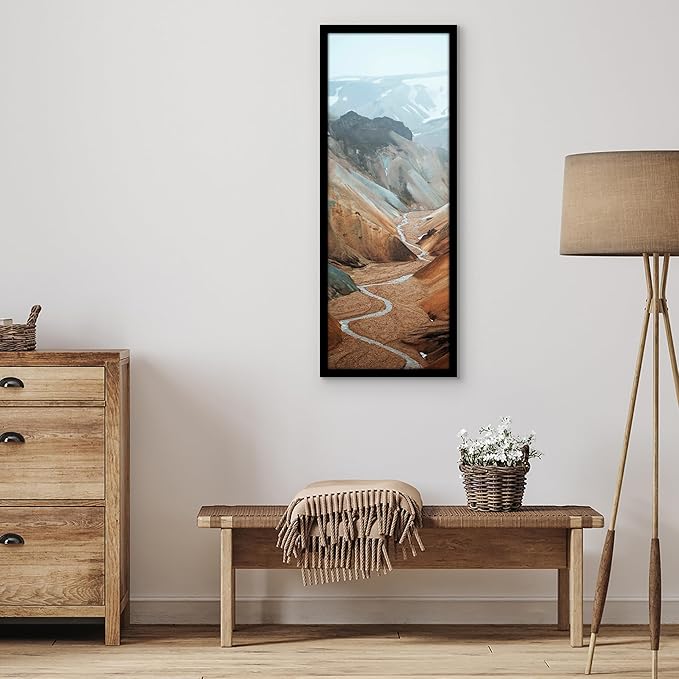 Americanflat 13x36 Picture Frame with Polished Plexiglass - Black Picture Frame - Wide Photo Frames Made of Engineered Wood for Vertical or Horizontal Wall Display - Epic Collection - Black
