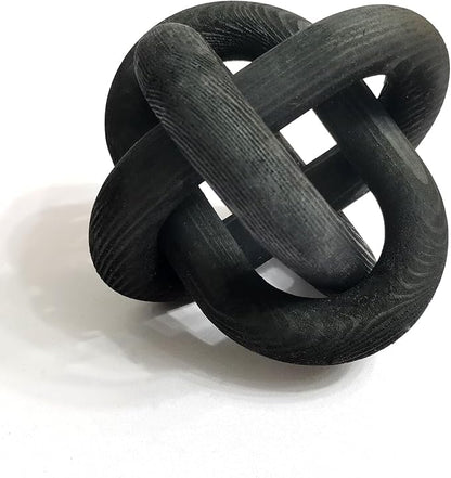 3-Ring Wooden Chain, Pine Wood Carving, Modern Home Minimalist Coffee Table Decoration, Living Room, Bedroom, Bookshelf, Porch Decoration(E)