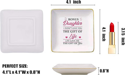 Mother's Day Gift for Bonus Daughter-Daughter-in-Law Gift-Step Daughter Gift-Birthday Gift-Graduation Gift-Christmas Gift,I Didn't Give You the Gift of Life- Jewelry Holder Ring Dish Trinket Tray