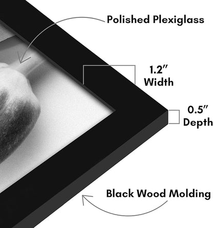 Americanflat 20x36 Poster Frame with Polished Plexiglass - Black Picture Frame - Wide Photo Frames Made of Engineered Wood for Vertical or Horizontal Wall Display - Epic Collection - Black