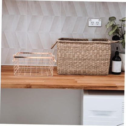 Wire Storage Basket with Handle Decorative Iron Fruit Holder for Snacks Vegetables and Home Organization Lightweight and Chic Design for Any Space