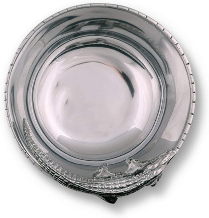 Arthur Court Designs Aluminum Metal Alligator Gator Skin Pattern Nut Snack Side Condiment Bowl 6 inch Diameter