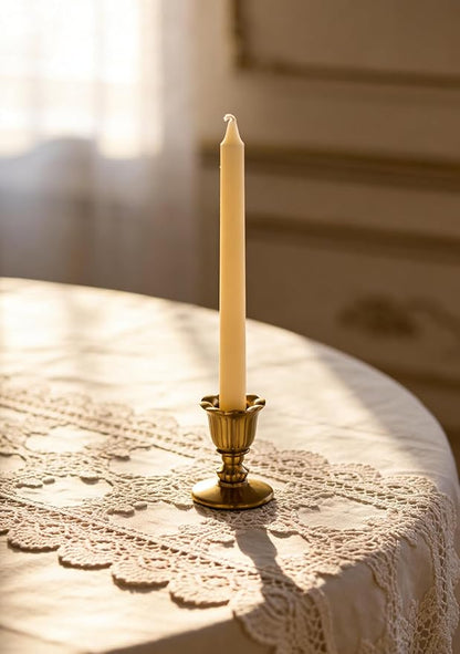 Vintage Brass Candlestick Candle Holders, Taper Gold Candle Stick Victorian Style for Dinner Room Table Centerpiece Wedding Reception Christmas Fireplace Decoration Home Decor Set of 6