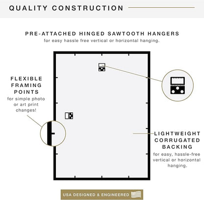 MCS Trendsetter 18x24 Poster Frame Black High-Gloss, Vertical & Horizontal Wall Hanging Large Picture Frame for Photos, Posters & Art Prints (1-Pack)