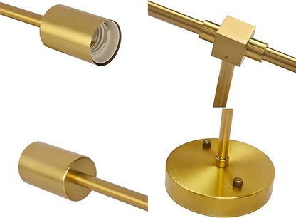 Brushed Brass Wall Sconce 2 Lights Bathroom Vanity Modern Industrial Wall Lamp Wall Mount Lighting Fixture（Gold Color）