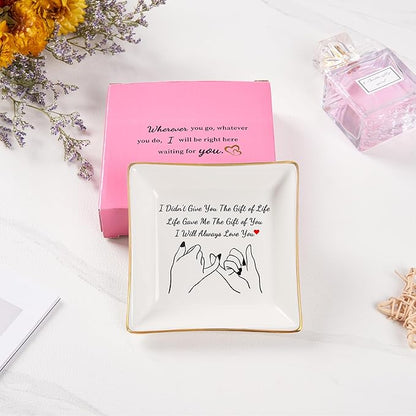 Daughter in Law Gifts Stepdaughter Bonus Daughter Gifts Trinket Dish, Birthday Christmas for Daughter in Law Bonus Daughter Stepdaughter - Life Gave Me The Gift of You