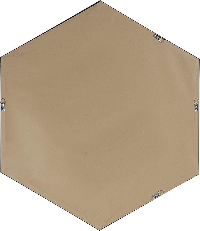 Kate and Laurel Rhodes 6-Sided Hexagon Wall Mirror, 30.75x34.75 Black