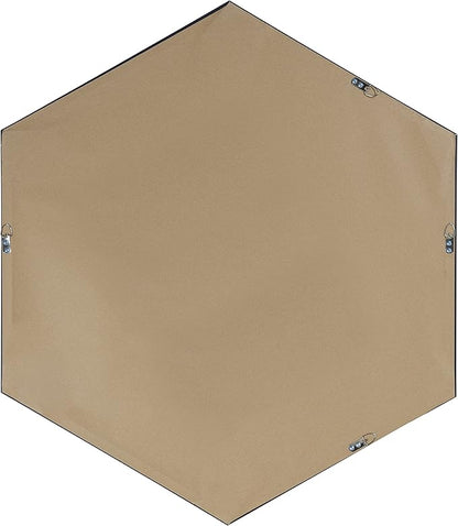 Kate and Laurel Rhodes 6-Sided Hexagon Wall Mirror, 30.75x34.75 Black
