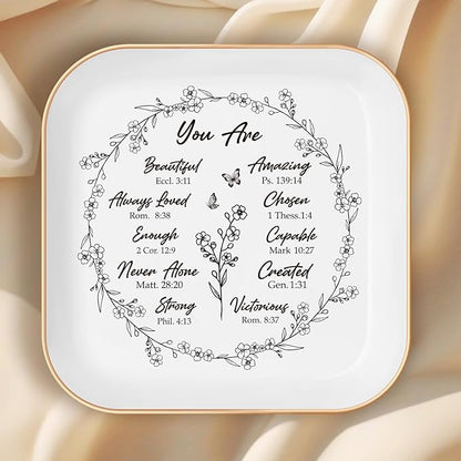 Gifts for Christian Women – You are Christian Jewelry Dish – Faith Gifts for Women, Sisters in Christ Friendship Gift, Ceramic Trinket Tray for Mom, Friend, Teen Girl, Encouragement Christian Gifts