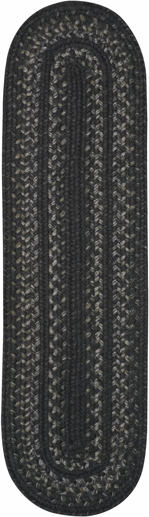 Homespice Jet Black Braided Oval Table Runner, Warm Primitive Decor,11x36 - Jute Dining Table Accessories - Rich Colors, Easy to Clean, Durable and Protects Furniture